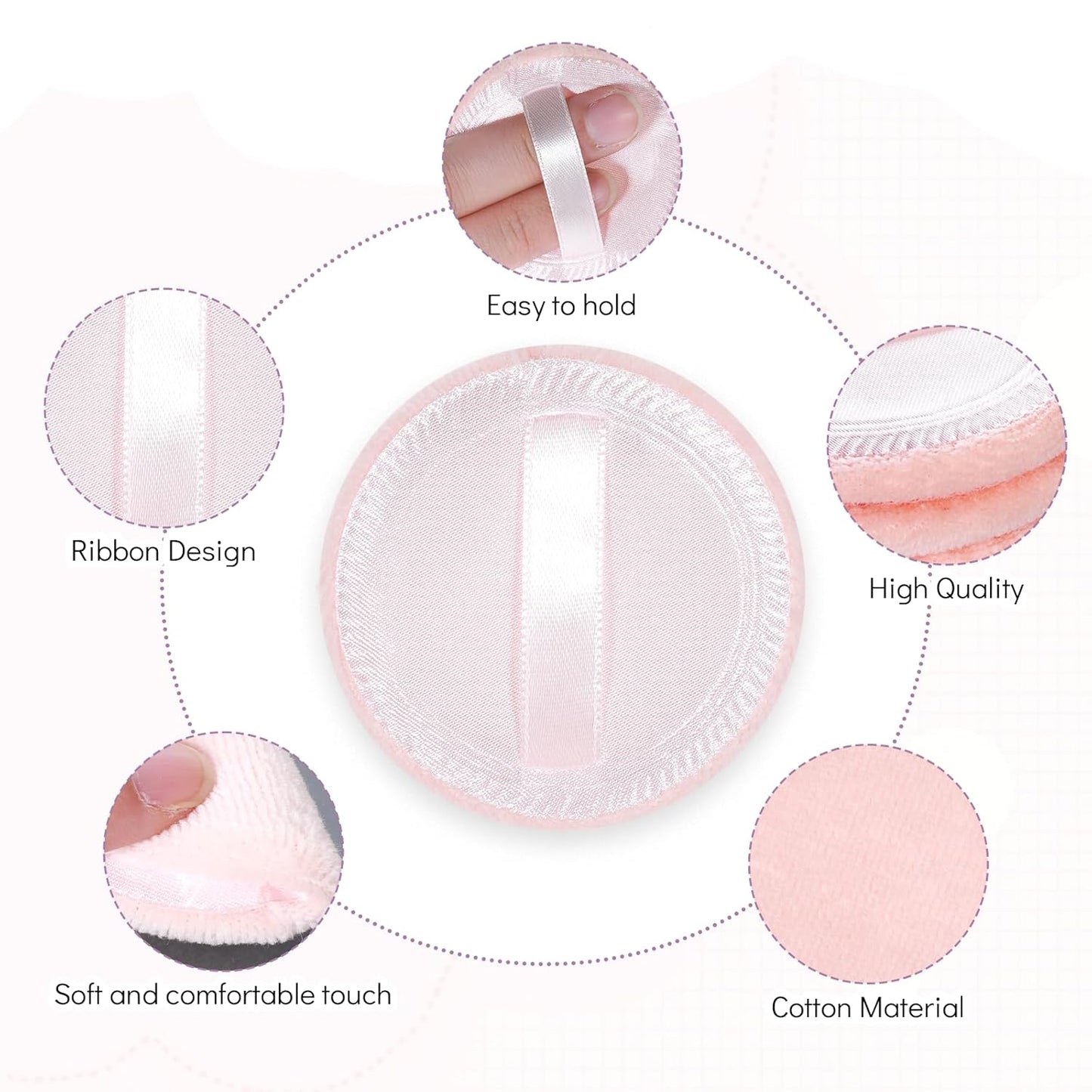 12 Pcs Makeup Powder Puff Cotton Powder Puffs for Face Powders Makeup Puffs for Powders Small Velour Puff Soft Pads Washable Face Compact for Loose Setting Pressed Powder(2.36 Inch Skin Color)-BrightBean Baby