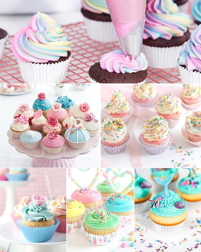 24 Inch Extra Large Piping Bags Disposable, 100 Pieces Icing Bags, Tipless Piping Bags, Thickened Pastry Bags, Non-Slip & Anti-Burst, Frosting Piping Bags for Cakes Cookies Decoration