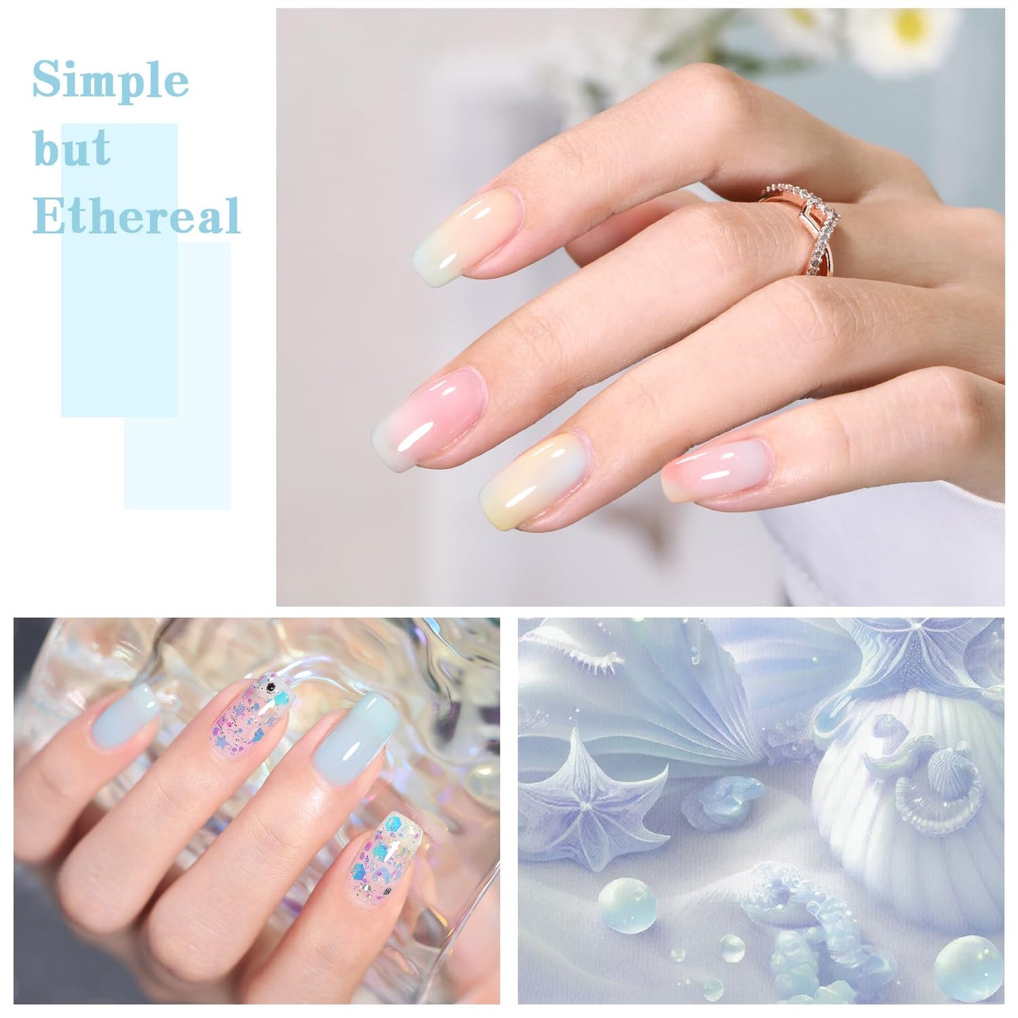 Jelly Pastel Gel Nail Polish Set 10Pcs Candy Colors Collection,Translucent Spring Summer nail gel polish Manicure at Home DIY Easter Mother's Day Gifts-BrightBean Baby