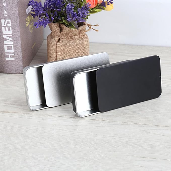 Lip Balm Tins Slide Top Tin Containers for Lip Balm Crafts Storage Kit - 0.25oz 3 Pack (BLACK)-BrightBean Baby