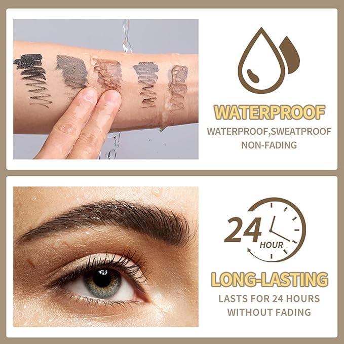 Waterproof Liquid Eyebrow Gels, Smudge-Proof, Sweat Resistant, Full Natural-24Hours Long Lasting Tinted Makeup Color Gel with Brow Pen (BLONDE)-BrightBean Baby