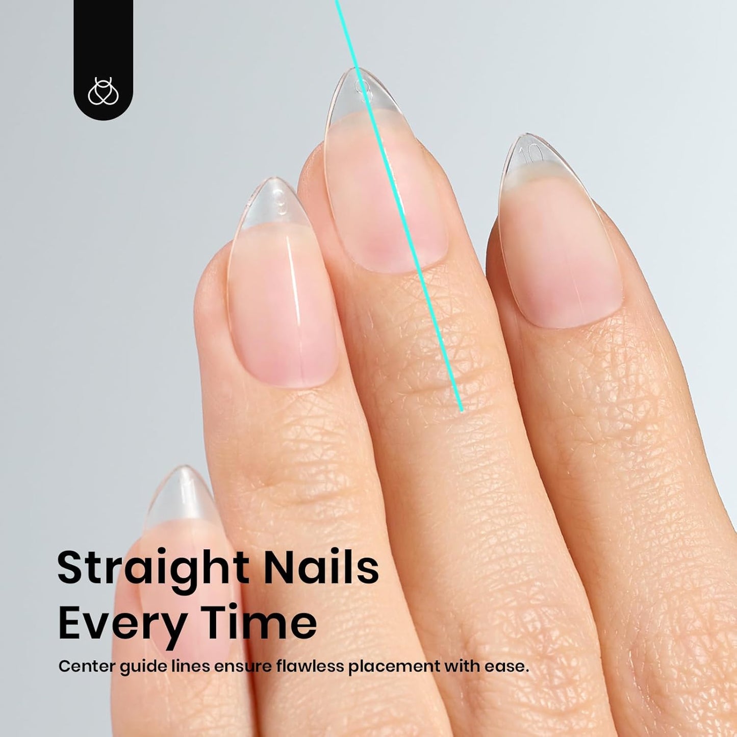 Beetles Short Almond Nail Tips - 288PCS 12 Sizes Full Matte Cover Pre-Etched & Pre-Shaped False Nails Soft Gel Nail Tips Acrylic Nail Tips Nail Extension Tips for Gel Polish DIY Manicure-BrightBean Baby