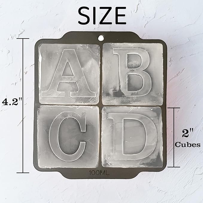 Letter O Monogram Ice Cube Mold Custom Ice Cube Mold 2 Inch Big Initials Silicone Ice Cube Tray Gifts for DAD Gifts for Him