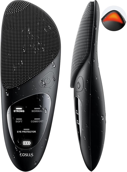 COSLUS Face Scrubber Facial Cleansing Brush: Silicone Portable Waterproof Rechargeable Face Wash Brush, 4 Cleansing Modes, Electric Face Exfoliator for Men Women Cleaning, Exfoliating, Massaging-BrightBean Baby