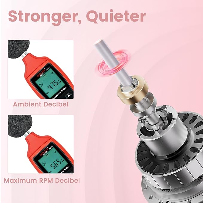 Delanie Professional Nail Drill High Torque 35000 RPM Rechargeable Portable Electric Nail File Filer for Acrylic Gel with Cuticle Bits, Salon Manicure Tool, Rose Gold-BrightBean Baby