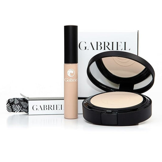 Gabriel Toolkit Concealer + Foundation | Organic, Clean Beauty Set + Cosmetic Travel Bag (Extra Light SET, 1)-BrightBean Baby
