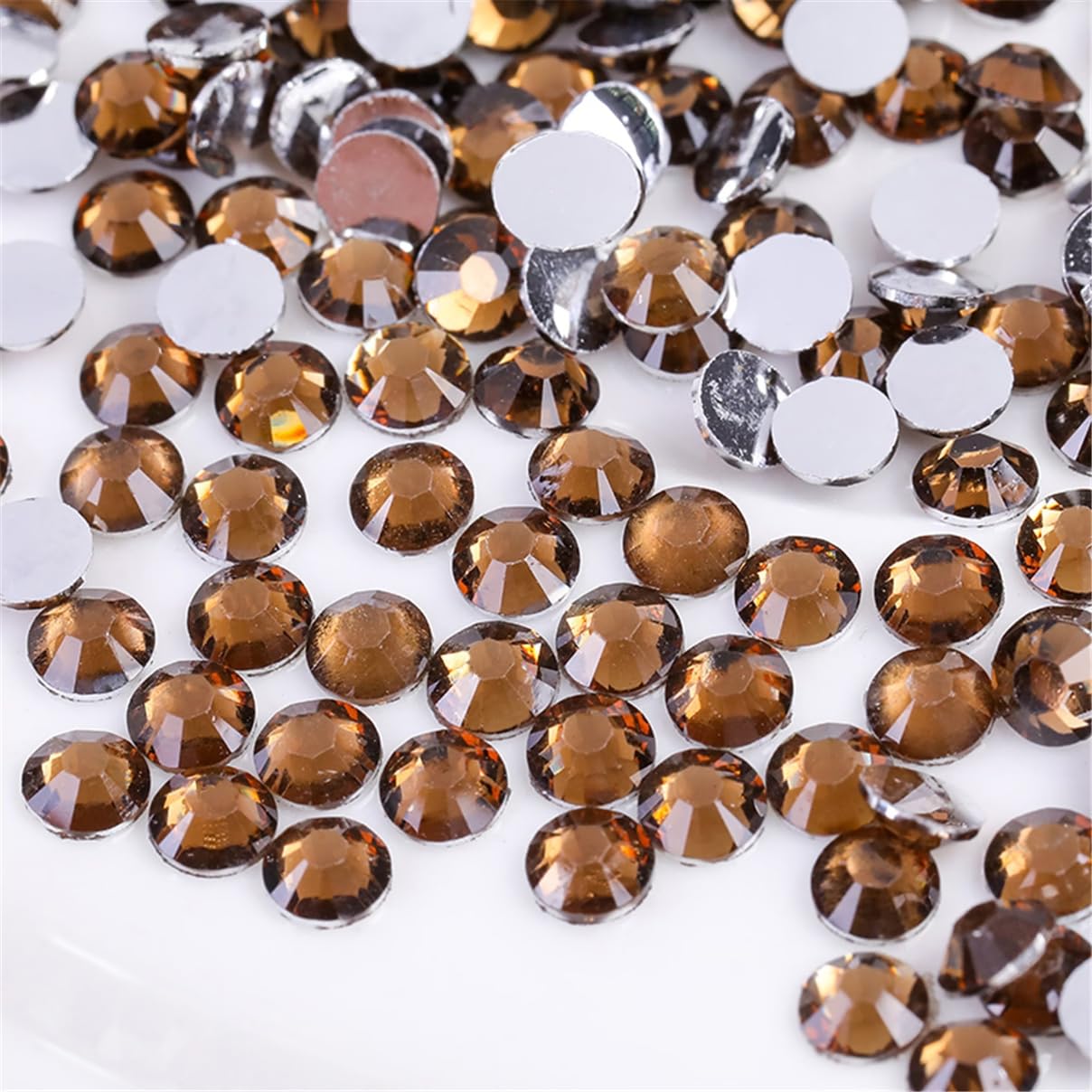 1000 Pieces SS20 5mm Flatback Rhinestones Clear Glass Round Gems Crystals for Nail Art DIY Crafts Clothes Shoes Bags （Dark Coffee）-BrightBean Baby