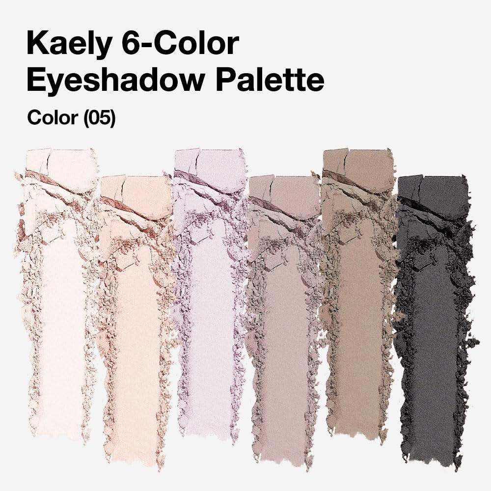 Kaely 6 Color Mini Nude Smoky Eyeshadow Palette Makeup, Highly Pigmented Eye Shadow Palette Waterproof, Natural Matte Eye Shadow Palette, paleta de sombras de ojos, Vegan & Cruelty-free, 05-BrightBean Baby