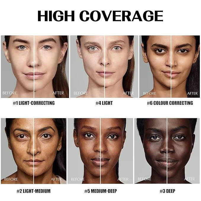 5 In 1 Multi-Use Correcting Concealer Palette,Waterproof Long Lasting Contour Palette,Professional Creamy Concealer Kit for Women,Easy to Create Full Coverage and Natural Finish.#6-BrightBean Baby