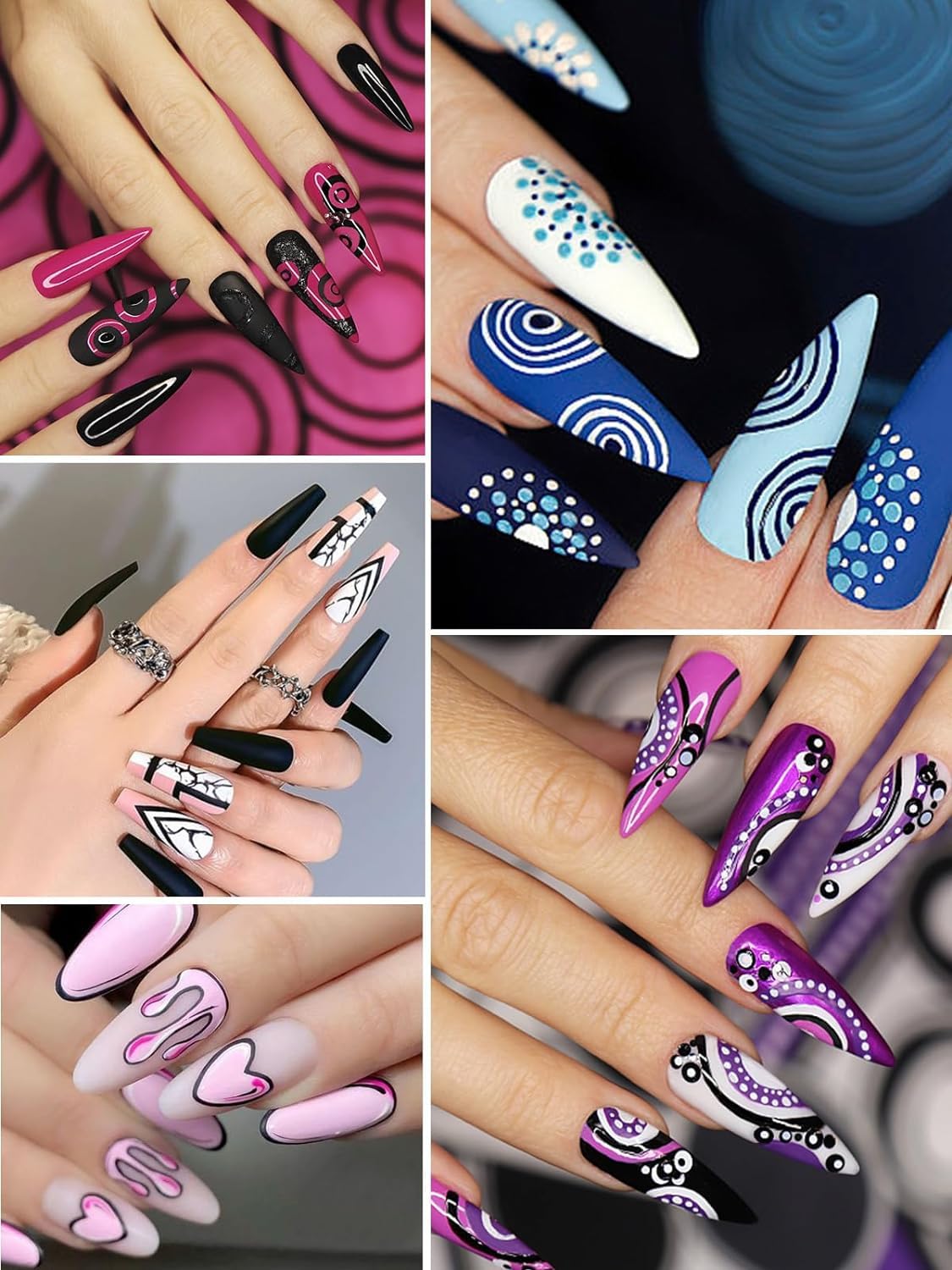 12 Color 3D Nail Art Pens Set, Kalolary 0.5MM Nail Pens Nail Point Graffiti Dotting Pen Drawing Painting Liner Brush for DIY Nail Art Beauty Adorn Manicure Tools-BrightBean Baby