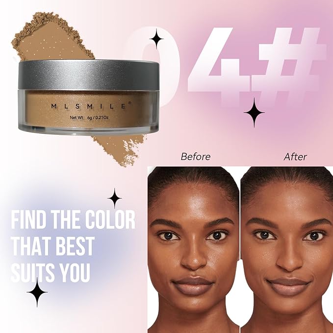 AKARY White Translucent Setting Powder, Shimmer Finishing Powder Oil Control for Long Lasting Makeup, Lightweight Loose Powder Waterproof Makes Skin Downy, Blurring Powder for All Skin Tones, 01-BrightBean Baby