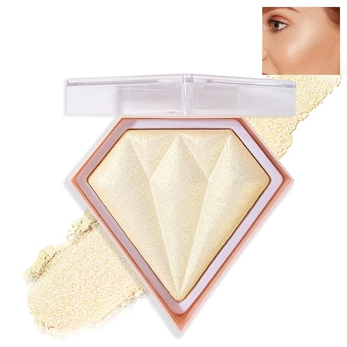 White Highlighter Makeup Palette Face Highlighter Powder Iluminadores De Maquillaje Narutal Shimmer Glitter Highlighter Contour Powder Makeup Palette-02 Quicksand Gold-BrightBean Baby