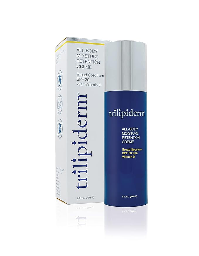Trilipiderm Moisturizing Sunblock 8oz All Day Hydration for Body and Face, Vitamin D Enriched Broad Spectrum Sunscreen, Two Pack-BrightBean Baby