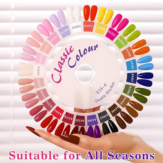 Double Rhythm 28Pcs 0.5Oz Gel Nail Polish Set Same Color Same Bottle Soak Off Gel Polish Kit Nail Art Manicure Salon DIY at Home for Women (Red Pink Collection-T24-4)-BrightBean Baby