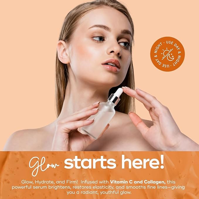 Serum & Face Mask Set, Vitamin C & Collagen & Hyaluronic Acid Value Set - Anti-Aging, Hydrating - Clean Beauty Ingredients, Cruelty-Free Korean Skin Care - Set of 3-BrightBean Baby