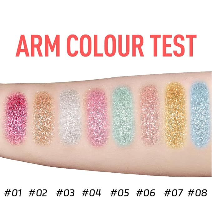 Glitter Body Highlighter Powder Body Shimmer Sparkle Face Brightening Highlighter Powder for Face Eyes Body Glow Makeup With sponge head（05#）-BrightBean Baby