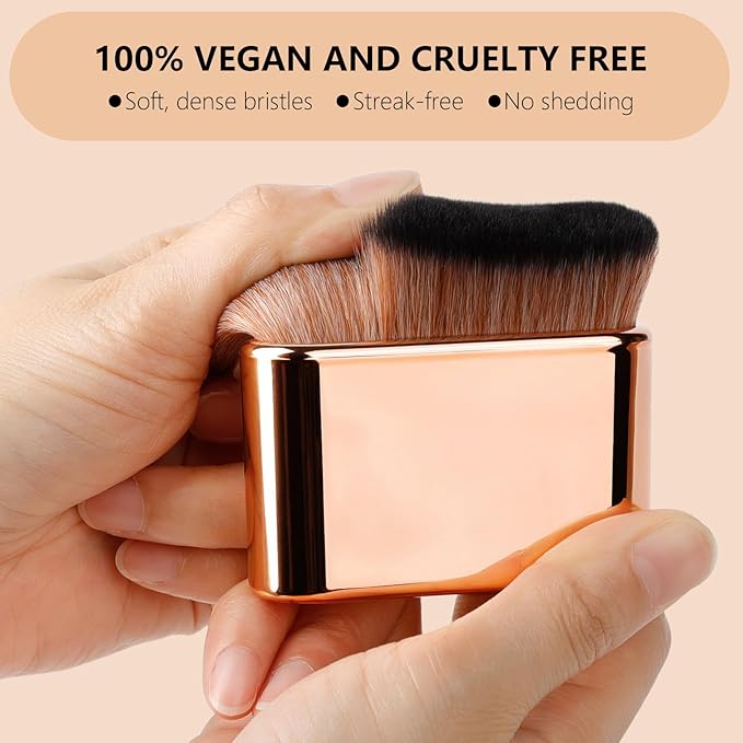 docolor Self Tanner Brush Body Makeup Brush for Flawless Face and Body Makeup, Sunless Tanner Blending Brush Body Brush for Self Tanner, Bronzer, Foundation, Vegan & Cruelty Free-BrightBean Baby