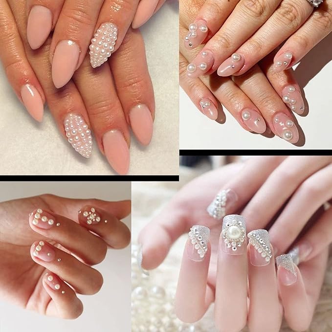 Flat Back Rhinestone+Half Round Pearl Kits Colorful Rhinestones+Beige Pearls With Picker Pencil And Tweezer For Home DIY And Professional Use-BrightBean Baby