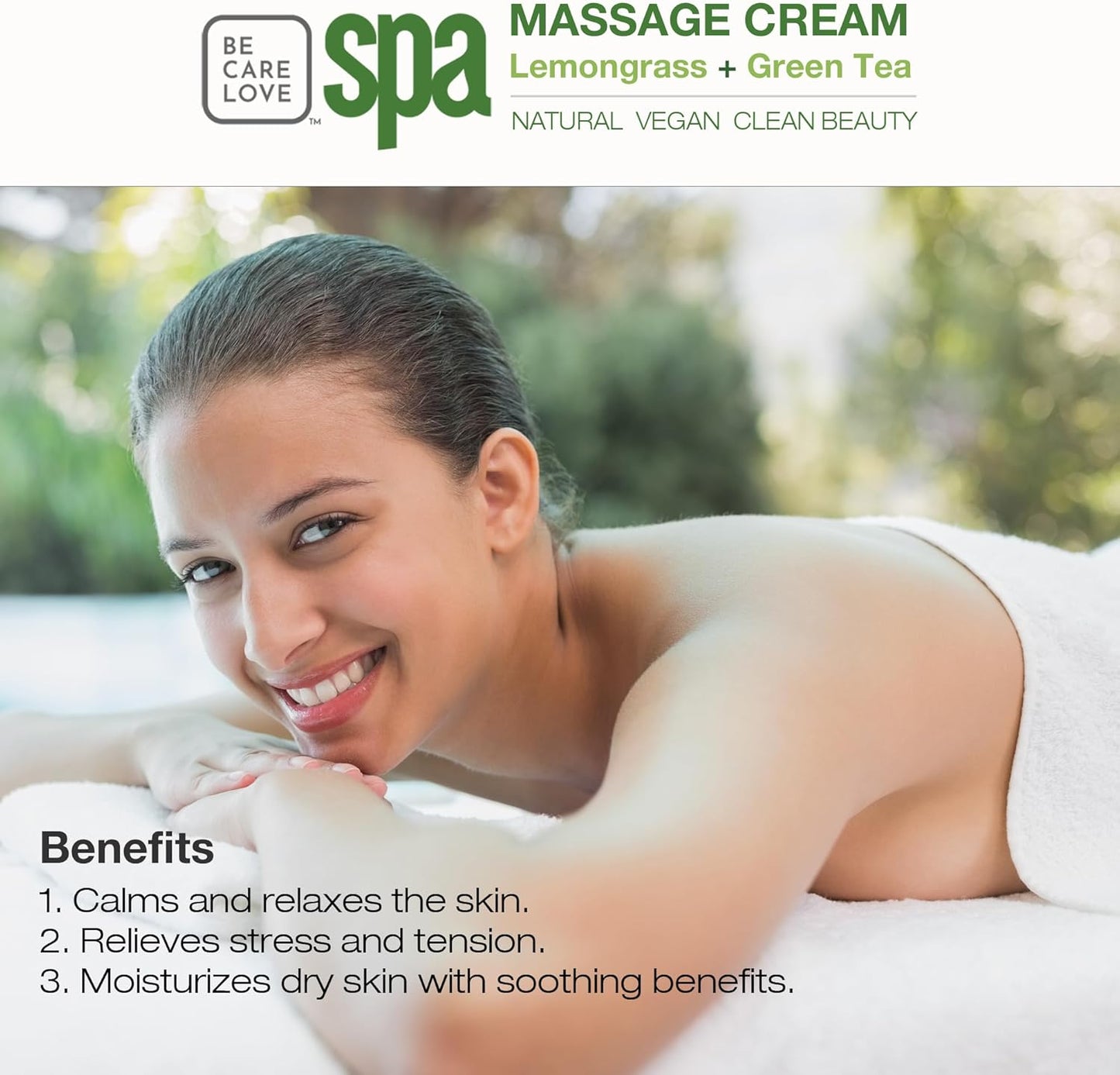 BCL SPA Massage Cream organic Lemongrass + Green Tea body lotion with shea butter, aloe vera, peppermint, argan and jojoba oils body cream to soothe, calm & revitalize the skin. Home/Pro use 16 fl oz-BrightBean Baby