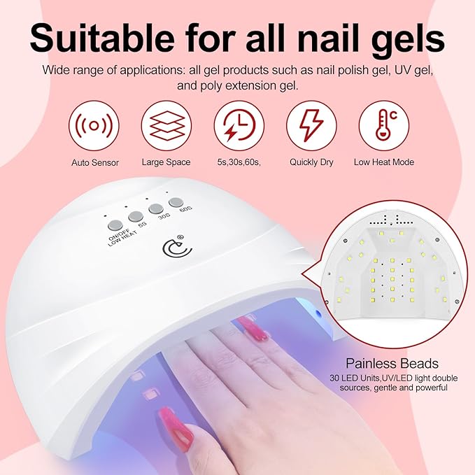 COSCELIA Gel Nail Polish Kit with U V light and Drill Starter Kit 35 Colors Gel Nail Polish with 5pcs Top Base Coat Nail Art All Seasons Professional Gel Manicure Kit DIY at Home Gifts for Women-BrightBean Baby