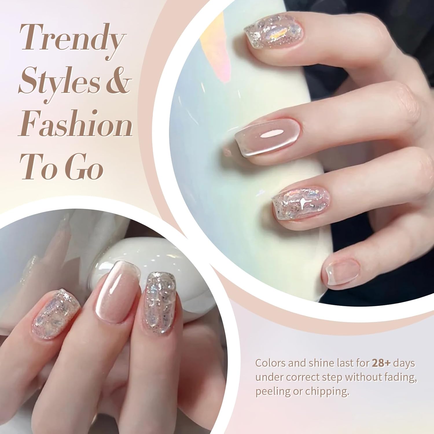 Born Pretty Cat Magnetic Eye Gel Nail Polish, Nude Moonlight Cat Magnetic Gel, Glass Shiny Effect Nude Soak Off Nail Art Salon Manicure Home Gift 15ml-BrightBean Baby