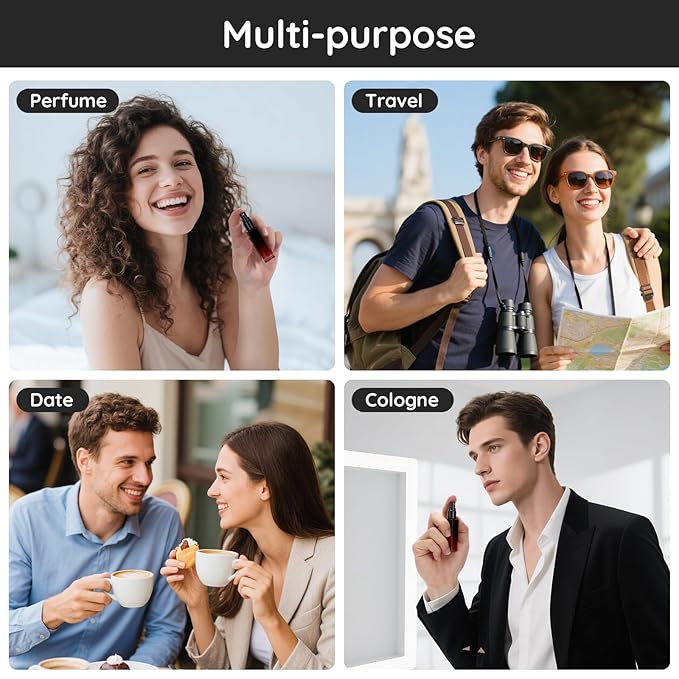 Segbeauty 0.34oz Perfume Atomizer for Travel, 5pcs Glass Refillable Perfume Spray Bottle, 10ml Mini Travel Size Cologne Sprayer Portable, Small Cologne Bottles with Clear Transfer Tool Set-BrightBean Baby