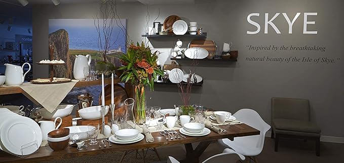 nambe Skye Oval Platter | Bone China Serving Tray for Appetizers, Snacks, and Sandwiches | 17 x 8 Inch | Dishwasher and Microwave Safe