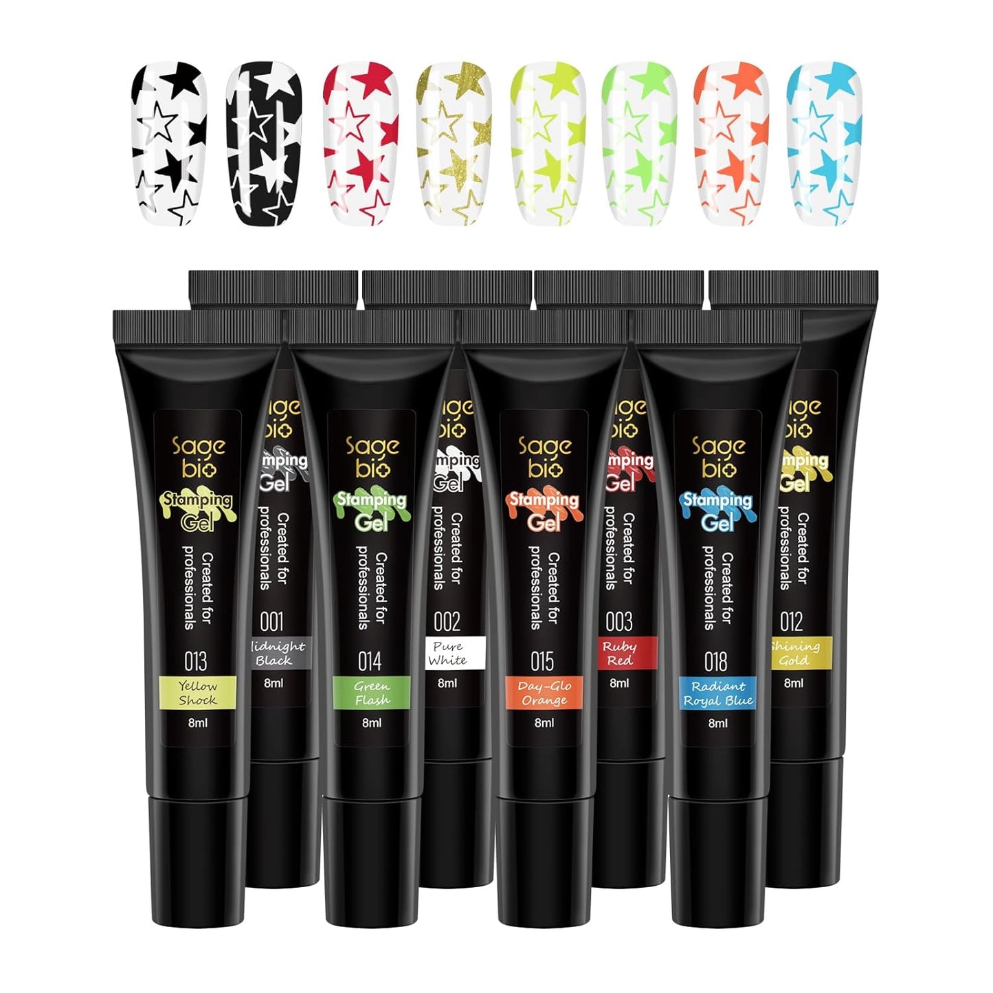8 Colors Nail Stamping Polish Gels for Nail Stamp Print Polish Stamper DIY Nail Art Stamping Manicure-BrightBean Baby