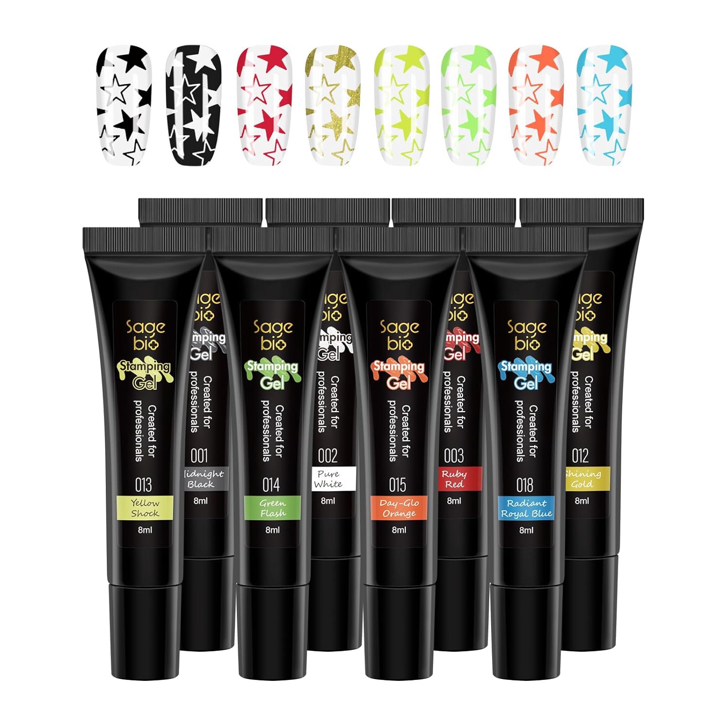 8 Colors Nail Stamping Polish Gels for Nail Stamp Print Polish Stamper DIY Nail Art Stamping Manicure-BrightBean Baby