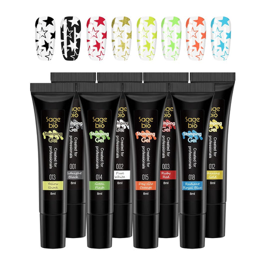 8 Colors Nail Stamping Polish Gels for Nail Stamp Print Polish Stamper DIY Nail Art Stamping Manicure-BrightBean Baby