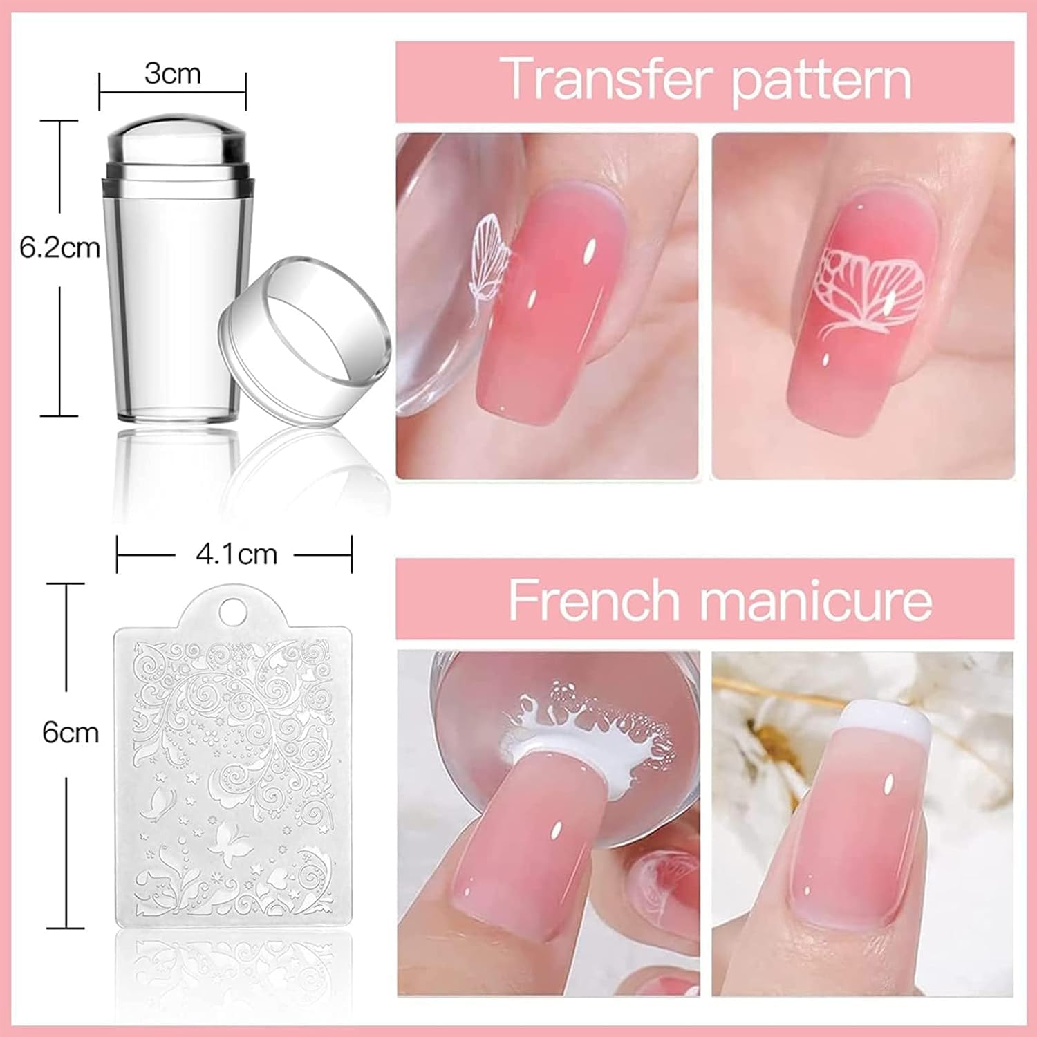 Biutee Nail Stamping Plates Set 8pcs Nail Stamping Polish Gel, 10pcs Nail Stamper Kit with Stamper, Nail Art Plates Set for Women Girls DIY Salon & Home-BrightBean Baby