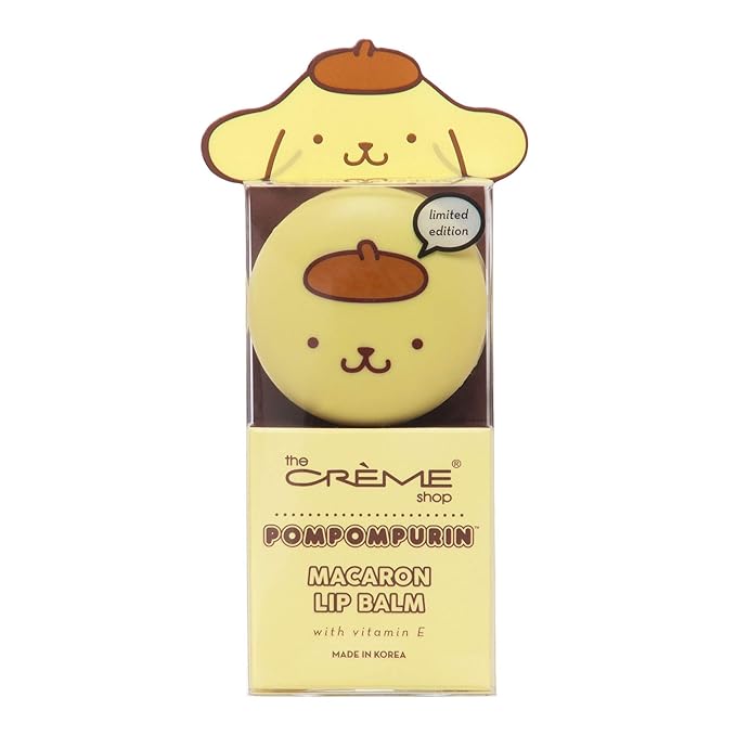 The Crème Shop x Sanrio Hello Kitty Macaron Lip Balm Korean Cute Scented Pocket Portable Soothing Advanced Must-Have on-the-go (Pompompurin Caramel Pudding)-BrightBean Baby
