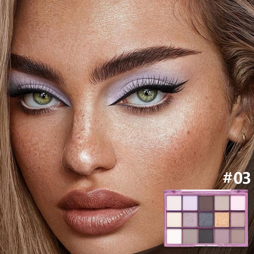 Smokey Eye Shadow Makeup Palette,15 Colors Nude Taupe Dark Shimmer Matte Makeup Pallet,Long Lasting Waterproof for Daily and Halloween,Vegan,Cruelty -free-BrightBean Baby