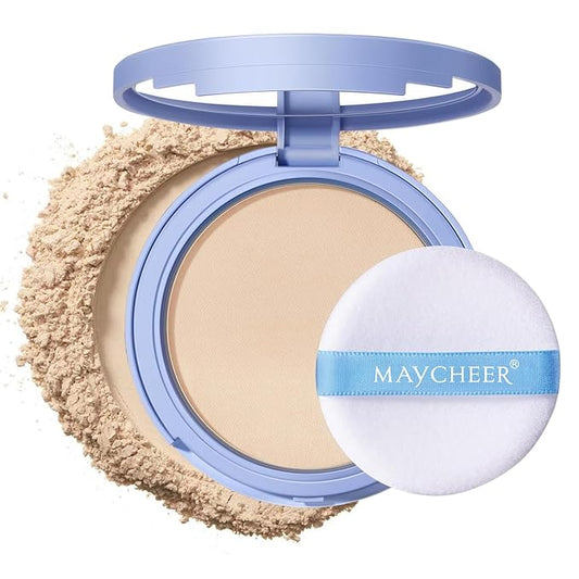 Oil Control Face Pressed Powder, Matte and Smooth Translucent Powder Setting Powder Makeup, Waterproof Long Lasting Finishing Face Powder, Cruelty-free, 0.35Oz (01 White)-BrightBean Baby