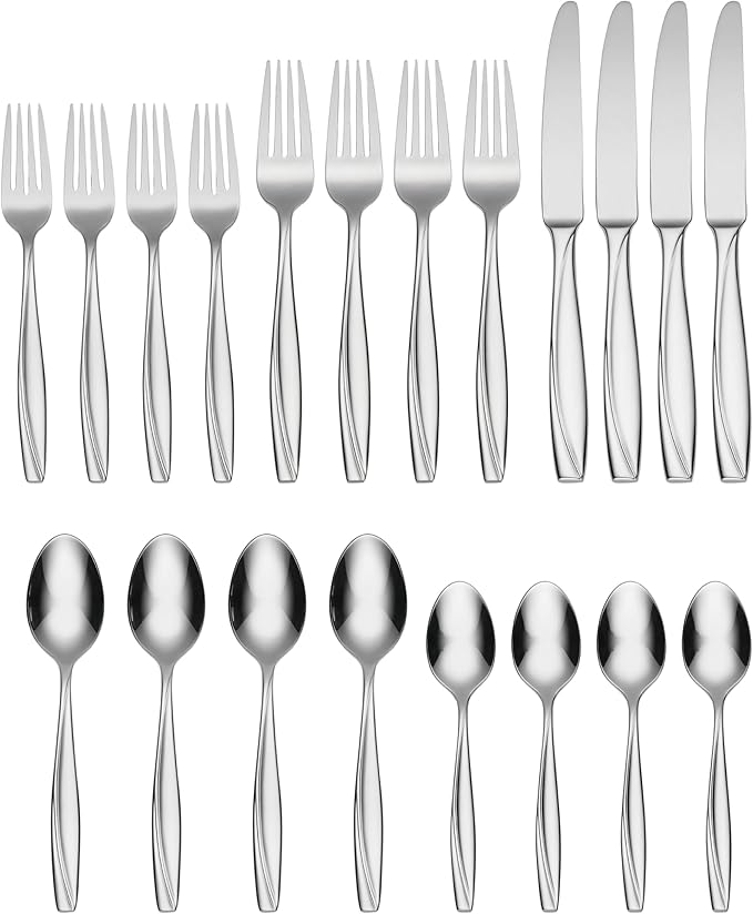 Oneida Camlynn Mirror 20 Piece Everyday Flatware Set, Service for 4 (Pack of 3)