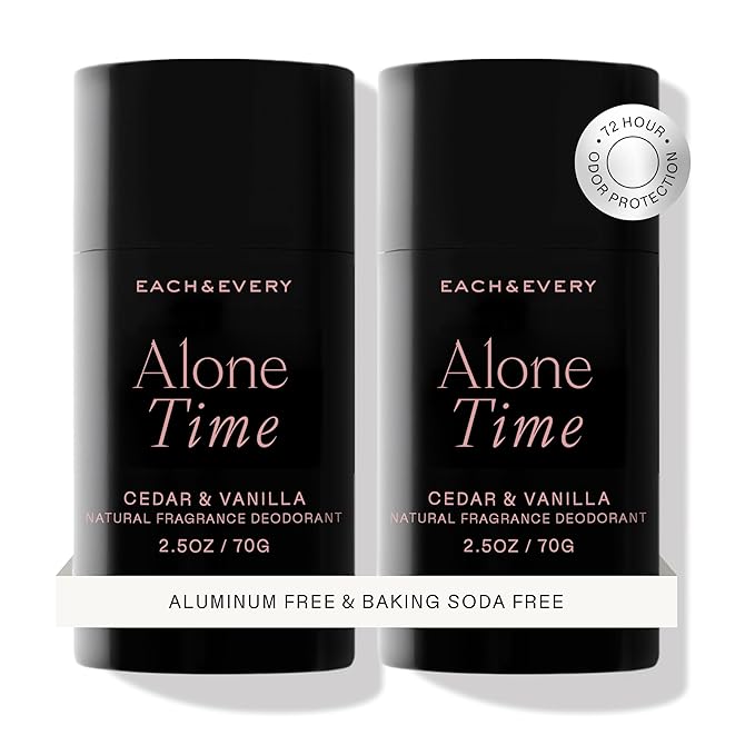 Each & Every Aluminum Free Deodorant for Men & Women, Cedar & Vanilla - All Natural Deodorant for Sensitive Skin, EWG Verified - Clean, Baking Soda Free, Plant-Based Fragrance - 2.5oz, 2 Pack-BrightBean Baby