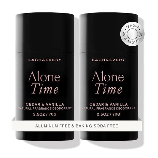 Each & Every Aluminum Free Deodorant for Men & Women, Cedar & Vanilla - All Natural Deodorant for Sensitive Skin, EWG Verified - Clean, Baking Soda Free, Plant-Based Fragrance - 2.5oz, 2 Pack-BrightBean Baby