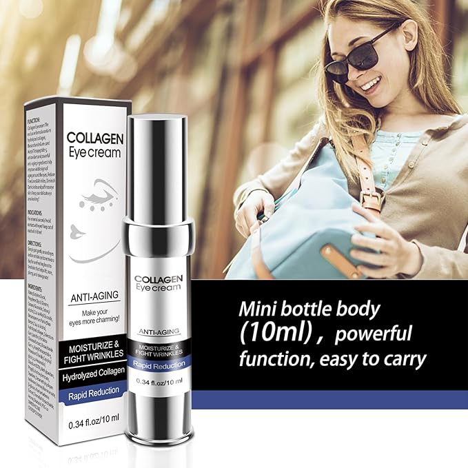 Eye Cream, Collagen Under Eye Treatment Gel, Moisturizing Anti Aging Wrinkle, Reduce Dark Circles, Puffiness Bags, Fine Lines, Skin Firming, Lifting Brightening Under and Around Eyes Women Men-BrightBean Baby