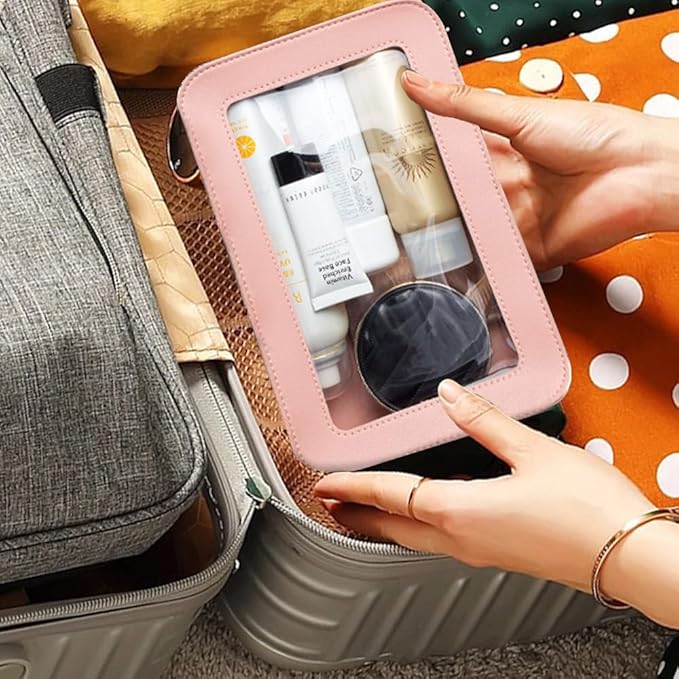 Clear Makeup Bag Small, TSA Approved Portable Toiletry Bag with Zipper Cosmetic Travel Bag Makeup Organizer Case Mini Makeup Pouch for Purse Car Organizer Bag for Women Men-BrightBean Baby