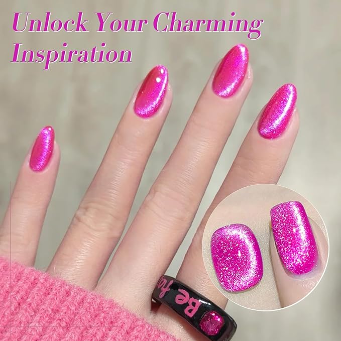 Born Pretty Cat Magnetic Eye Gel Nail Polish Spring Summer Neon Shimmer Glitter Holographic Cat Magnetic Eye Gel Crystal Glass Cat Magnetic Gel Polish Nail Art Manicure DIY at Home 6PCS-BrightBean Baby