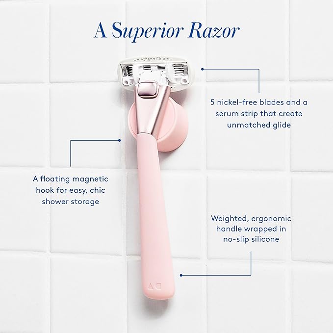 Women's Razor Shave Kit, 1 Rose Razor Handle + 6 Blade Refills-BrightBean Baby