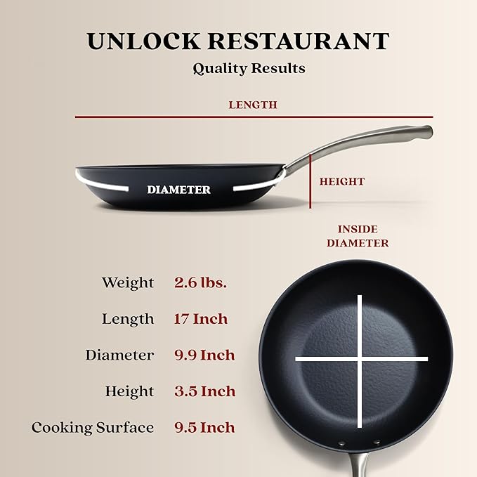 Alva Black Angus 9.5” Carbon Steel Frying Pan – Naturally Nonstick, PFAS-Free & Toxin-Free, Oven & Induction Safe, Chef-Grade Heat Control, Built to Last a Lifetime, Designed in Belgium