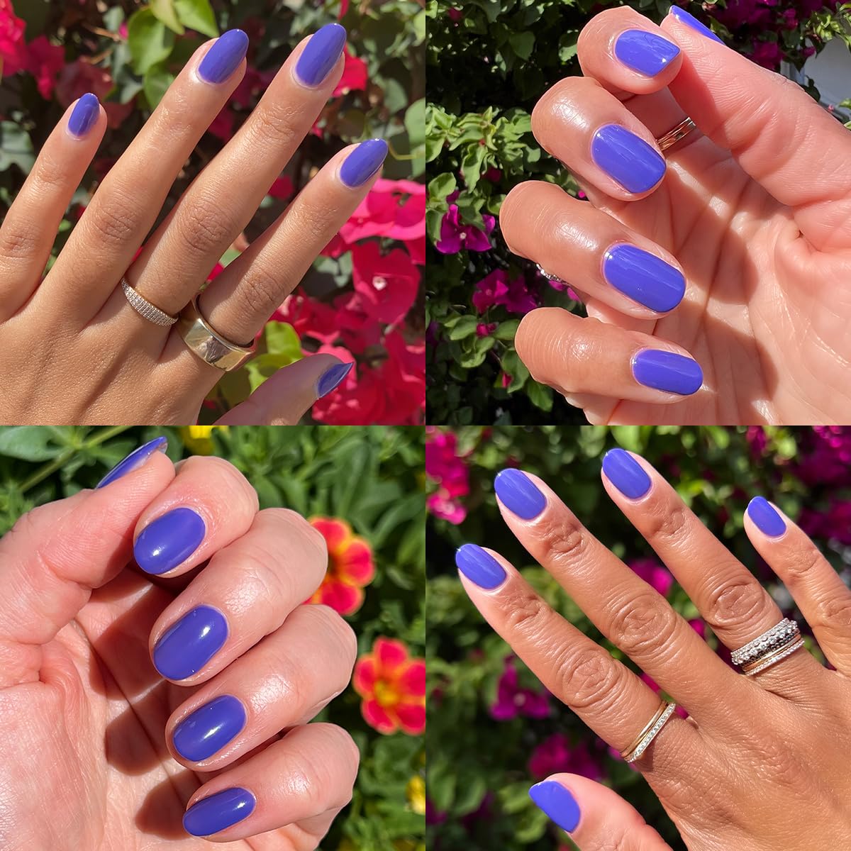 Olive & June Long Lasting Nail Polish | Plump Gel-Like Finish No Lamp Needed | Lasts up to 10 days | Salon-Quality at Home | 15-Free Vegan Cruelty-Free Chip-Resistant Shine | House of O&J Regal Purple-BrightBean Baby