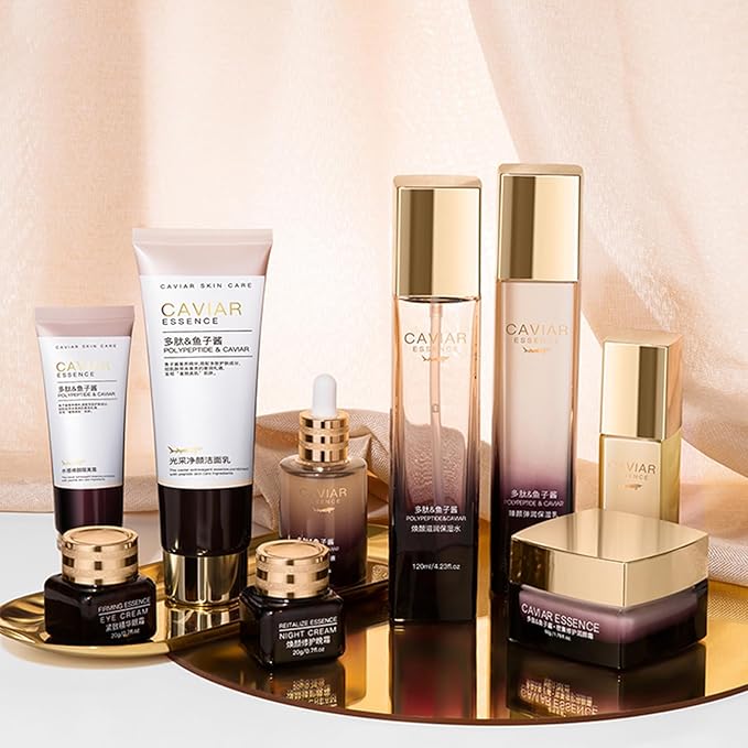 O’KADY 9 Pcs skincare set Anti Aging Skin Daily Care Routine Kit With Vitamin C and Peptides Facial Cleanser Eye Mask Toner Serum Eye Cream Lotion Cream Lady Cream Gifts sets for Valentine's Day-BrightBean Baby