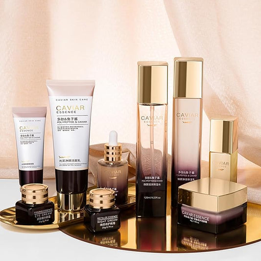 O’KADY 9 Pcs skincare set Anti Aging Skin Daily Care Routine Kit With Vitamin C and Peptides Facial Cleanser Eye Mask Toner Serum Eye Cream Lotion Cream Lady Cream Gifts sets for Valentine's Day-BrightBean Baby