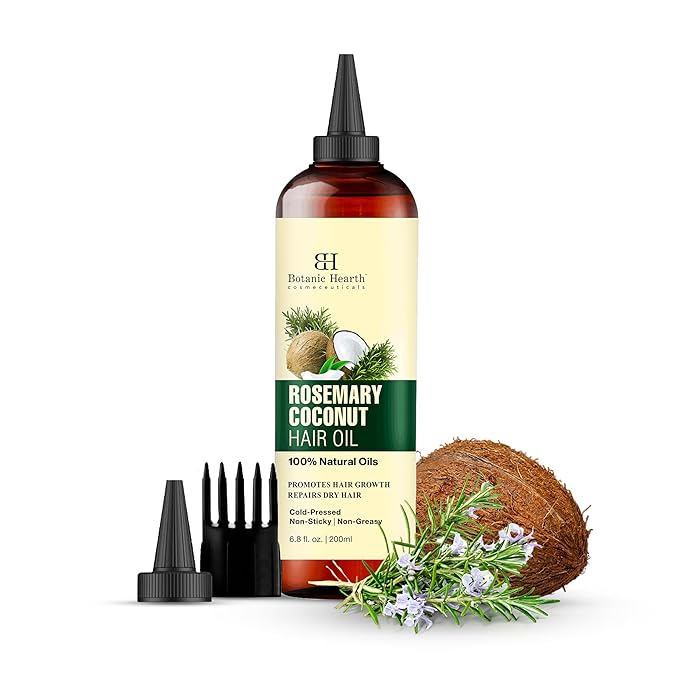 Botanic Hearth Rosemary, Coconut & Avocado Oil For Hair Growth (6.7 fl oz) Infused with Rosemary, Coconut, Biotin|Hair Oil Repairs Damaged Hair, Strengthening, Healthier Hair, Moisturizing- Hair Tonic-BrightBean Baby