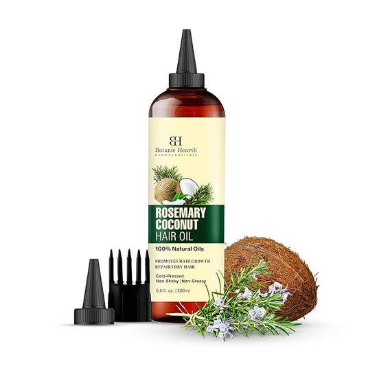 Botanic Hearth Rosemary, Coconut & Avocado Oil For Hair Growth (6.7 fl oz) Infused with Rosemary, Coconut, Biotin|Hair Oil Repairs Damaged Hair, Strengthening, Healthier Hair, Moisturizing- Hair Tonic-BrightBean Baby