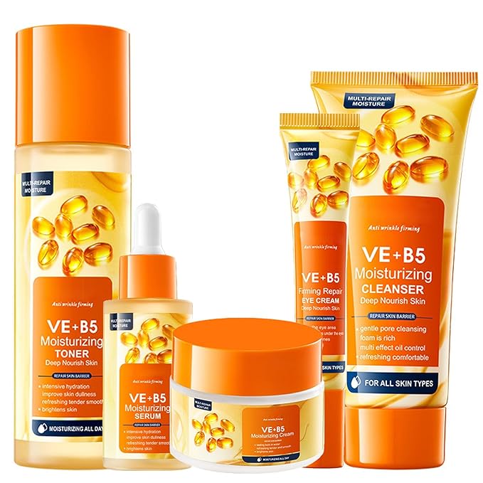 Vitamin B5 face routine set for women - women's skin care set - facial care set - Promote skin metabolism, moisturize, reduce oil, repair skin-BrightBean Baby