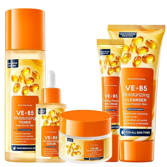 Vitamin B5 face routine set for women - women's skin care set - facial care set - Promote skin metabolism, moisturize, reduce oil, repair skin-BrightBean Baby