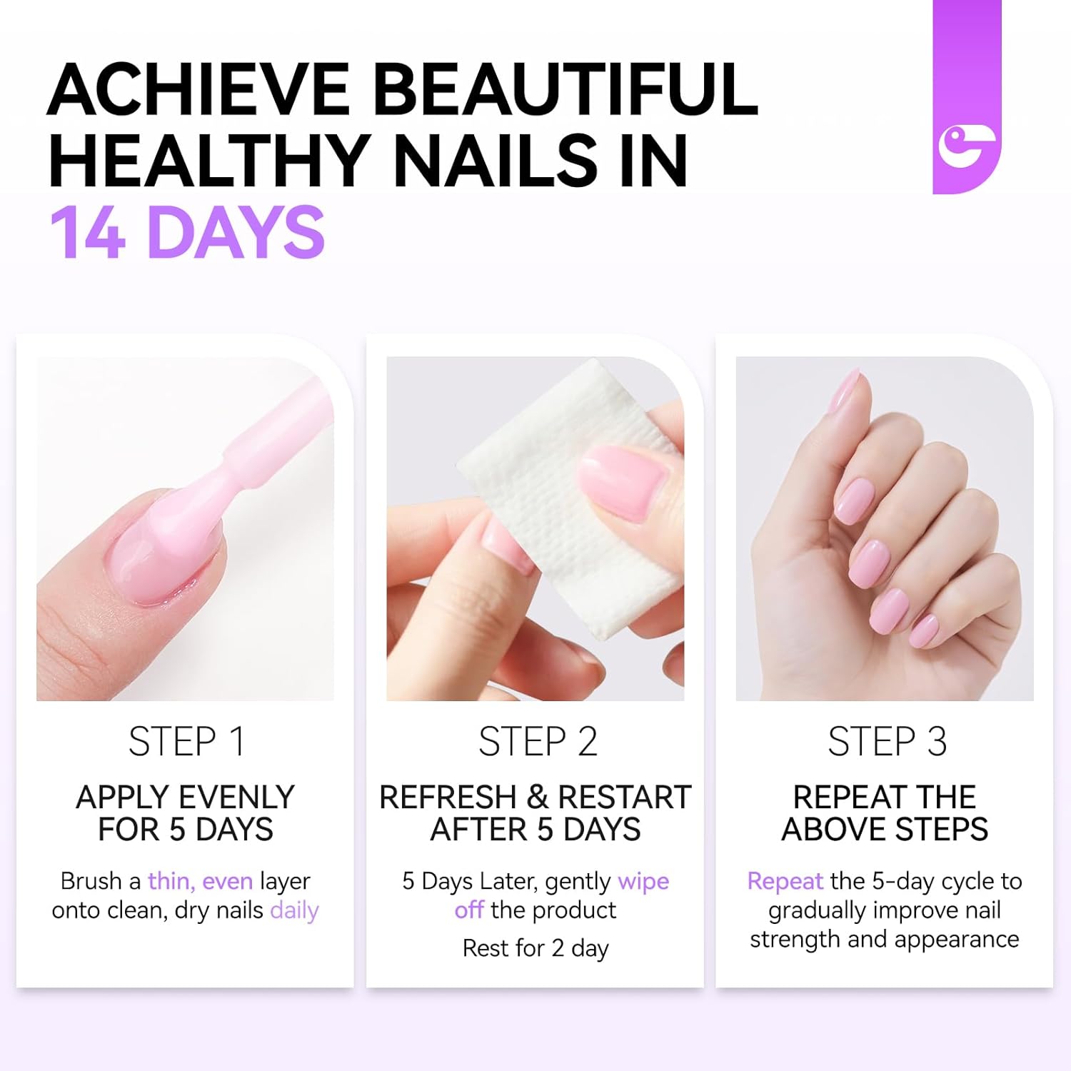 Nail Polish Strengthener and Growth Treatment: Yellow Gelike EC 6 in 1 Natural Nail Hardener Extra Strong and Growth - Long Lasting Nail Repair for Damaged Nails - For Daily Work Home Salon-BrightBean Baby